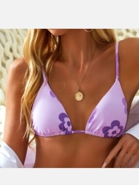NWT Shekou XS Purple Bikini Top Zara Larsson Endless Summer Aesthetic